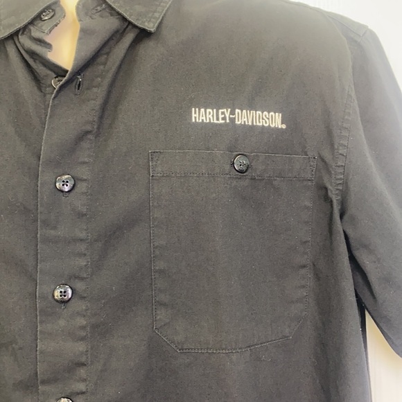 Harley Davidson - Black Short Sleeve Polo With Harley Davidson Above Pocket Med - Picture 4 of 12